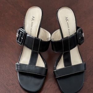 Anne Klein Black Buckle Sandals